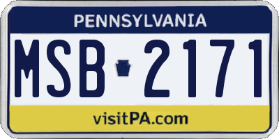 PA license plate MSB2171