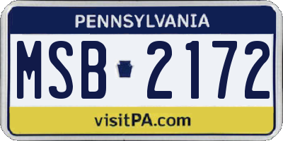 PA license plate MSB2172
