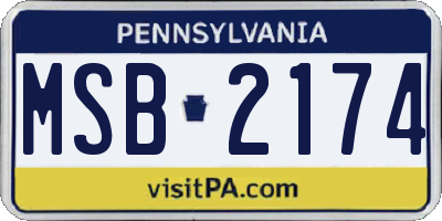 PA license plate MSB2174