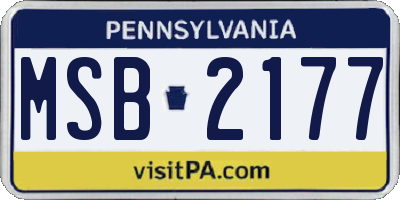 PA license plate MSB2177