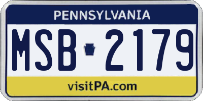 PA license plate MSB2179