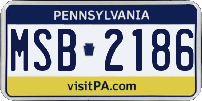 PA license plate MSB2186