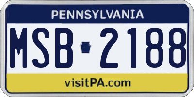 PA license plate MSB2188