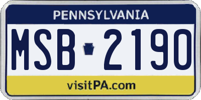 PA license plate MSB2190