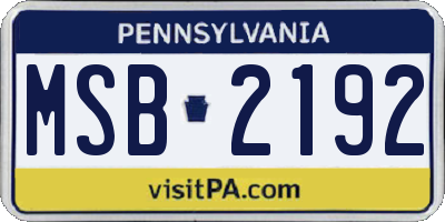 PA license plate MSB2192