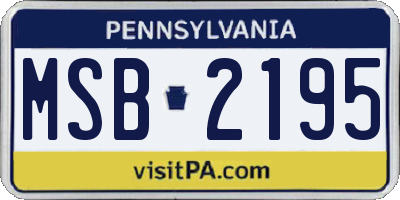 PA license plate MSB2195