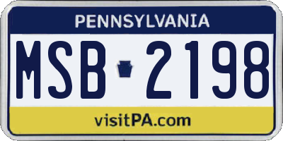 PA license plate MSB2198