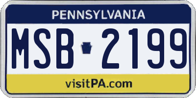 PA license plate MSB2199