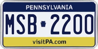 PA license plate MSB2200