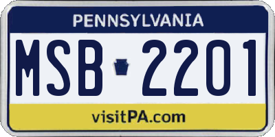 PA license plate MSB2201