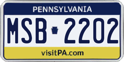 PA license plate MSB2202