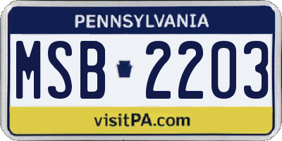 PA license plate MSB2203
