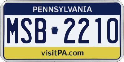 PA license plate MSB2210