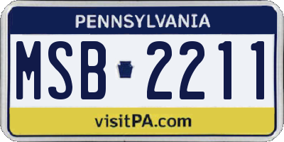 PA license plate MSB2211