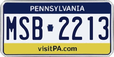 PA license plate MSB2213