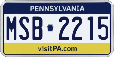 PA license plate MSB2215