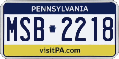 PA license plate MSB2218