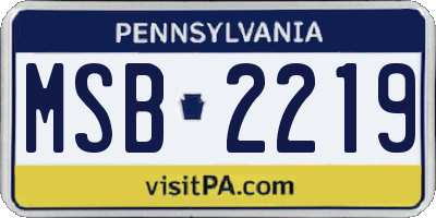 PA license plate MSB2219