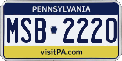 PA license plate MSB2220
