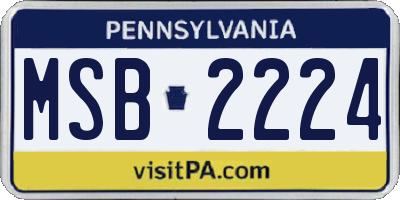 PA license plate MSB2224