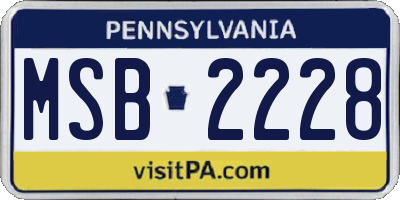 PA license plate MSB2228