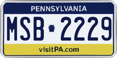 PA license plate MSB2229