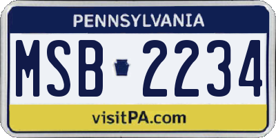 PA license plate MSB2234