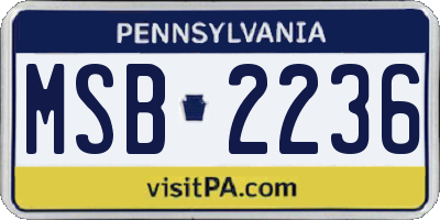 PA license plate MSB2236
