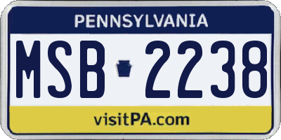 PA license plate MSB2238