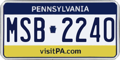 PA license plate MSB2240
