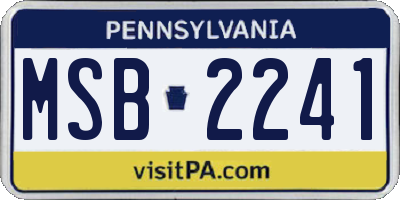 PA license plate MSB2241
