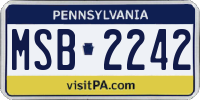 PA license plate MSB2242