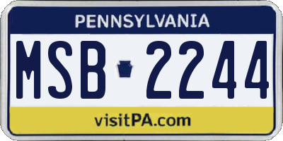 PA license plate MSB2244
