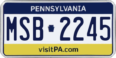 PA license plate MSB2245