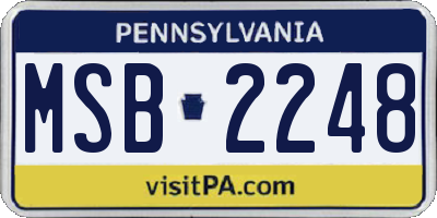 PA license plate MSB2248