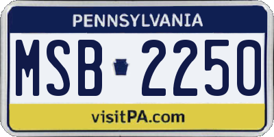 PA license plate MSB2250