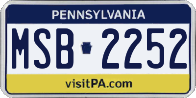 PA license plate MSB2252
