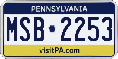 PA license plate MSB2253