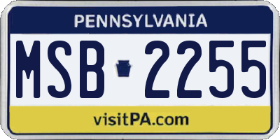 PA license plate MSB2255
