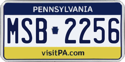 PA license plate MSB2256