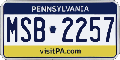 PA license plate MSB2257