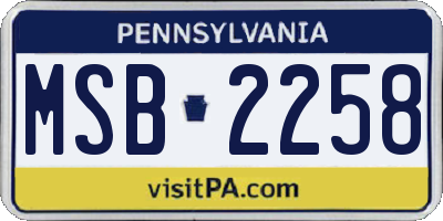 PA license plate MSB2258