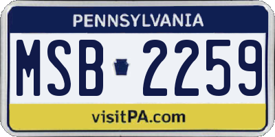 PA license plate MSB2259