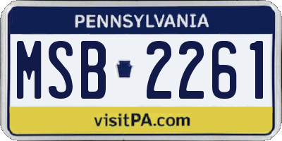 PA license plate MSB2261