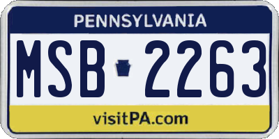 PA license plate MSB2263