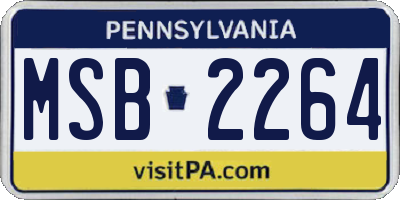 PA license plate MSB2264