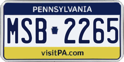 PA license plate MSB2265