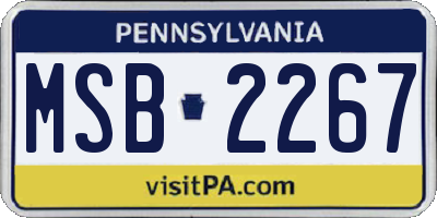 PA license plate MSB2267