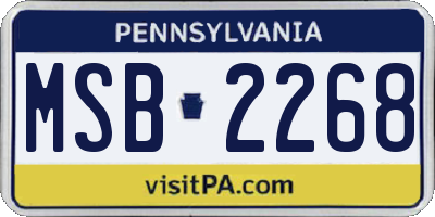 PA license plate MSB2268