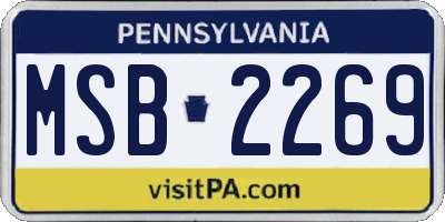 PA license plate MSB2269